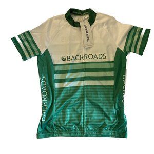 Louis Garneau Cycling Jersey Backroads Women's Small Green Full Zip Pockets NEW